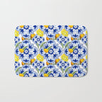 Summer citrus ,floral Mediterranean style ,lemon fruit pattern  Bath Mat Gallery Image 1