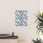 Summer citrus ,floral Mediterranean style ,lemon fruit pattern  Poster Gallery Image 2