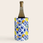 Summer citrus ,floral Mediterranean style ,lemon fruit pattern  Wine Chiller Gallery Image 2