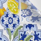 Summer citrus ,floral Mediterranean style ,lemon fruit pattern  Wall Tapestry Gallery Image 3