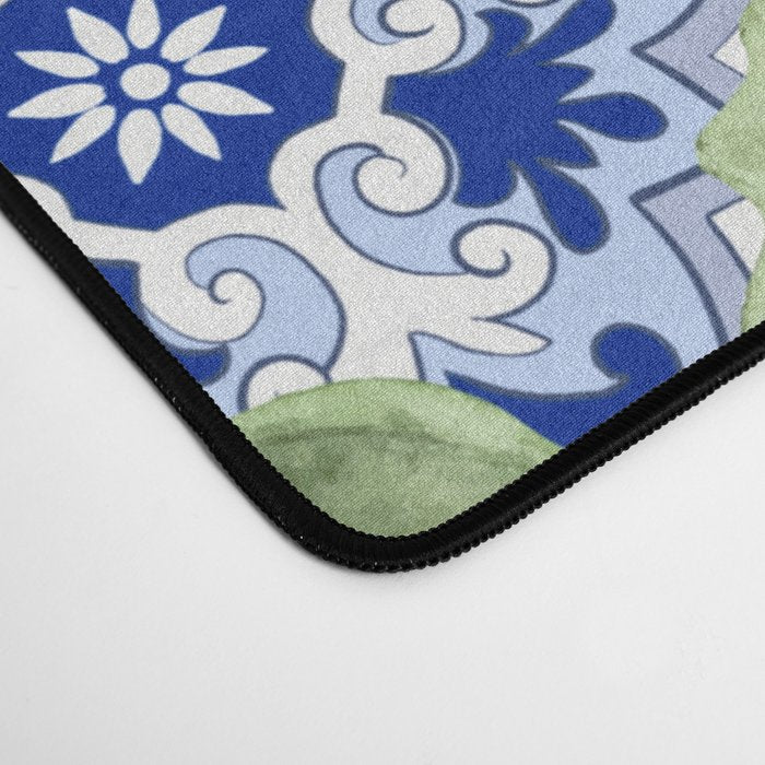 Summer citrus ,floral Mediterranean style ,lemon fruit pattern  Desk Mat Gallery Image 4