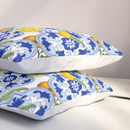 Summer citrus ,floral Mediterranean style ,lemon fruit pattern  Pillow Sham Gallery Image 3