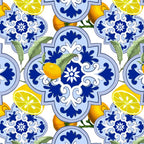 Summer citrus ,floral Mediterranean style ,lemon fruit pattern  Coffee Mug Gallery Image 2