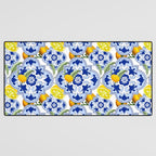 Summer citrus ,floral Mediterranean style ,lemon fruit pattern  Desk Mat Gallery Image 3
