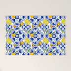 Summer citrus ,floral Mediterranean style ,lemon fruit pattern  Welcome Mat Gallery Image 1