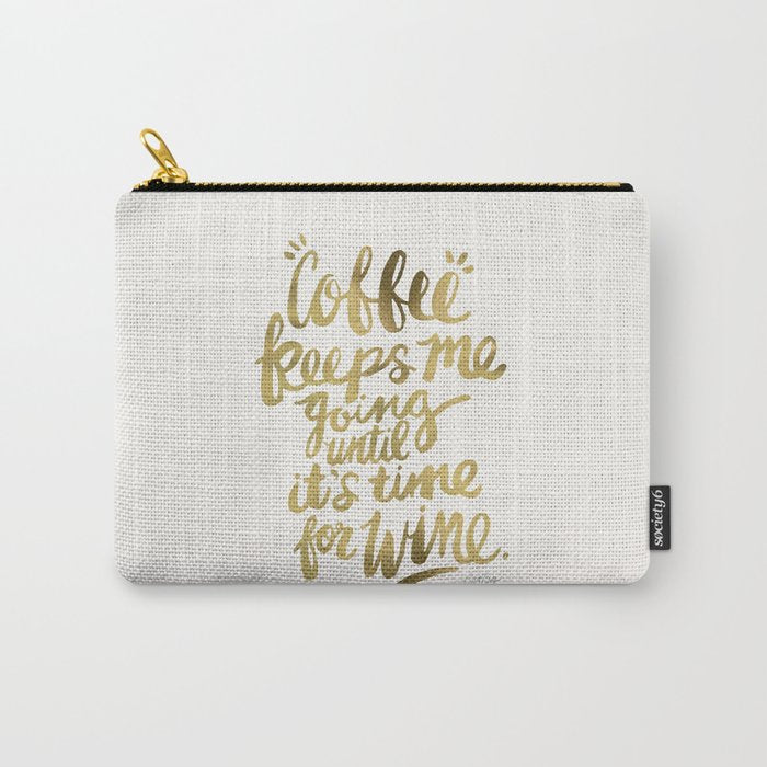 Coffee & Wine - Gold Carry All Pouch Gallery Image 1