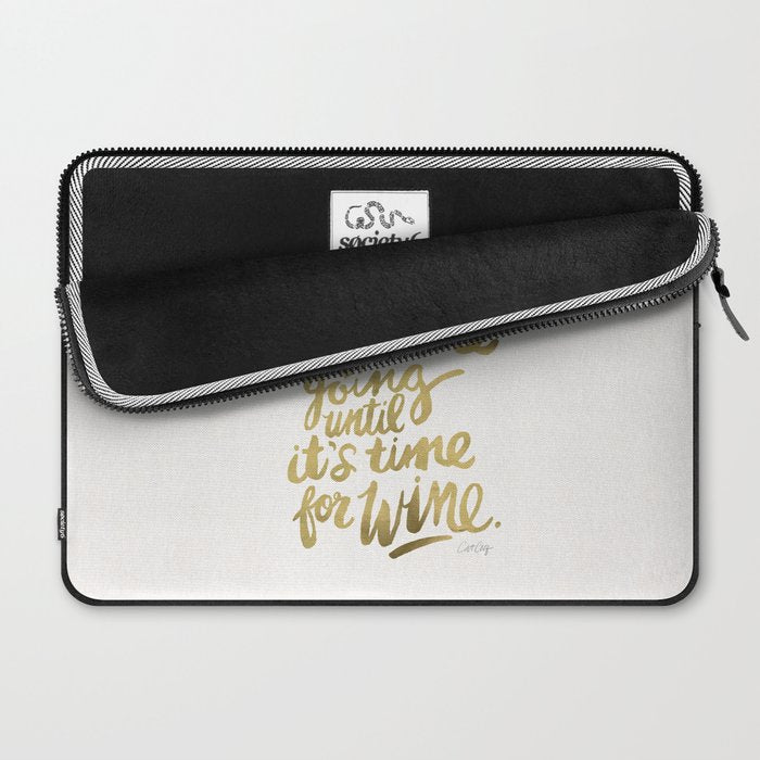 Coffee & Wine - Gold Laptop Sleeve Gallery Image 2