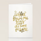 Coffee & Wine - Gold Stationery Card Gallery Image 2