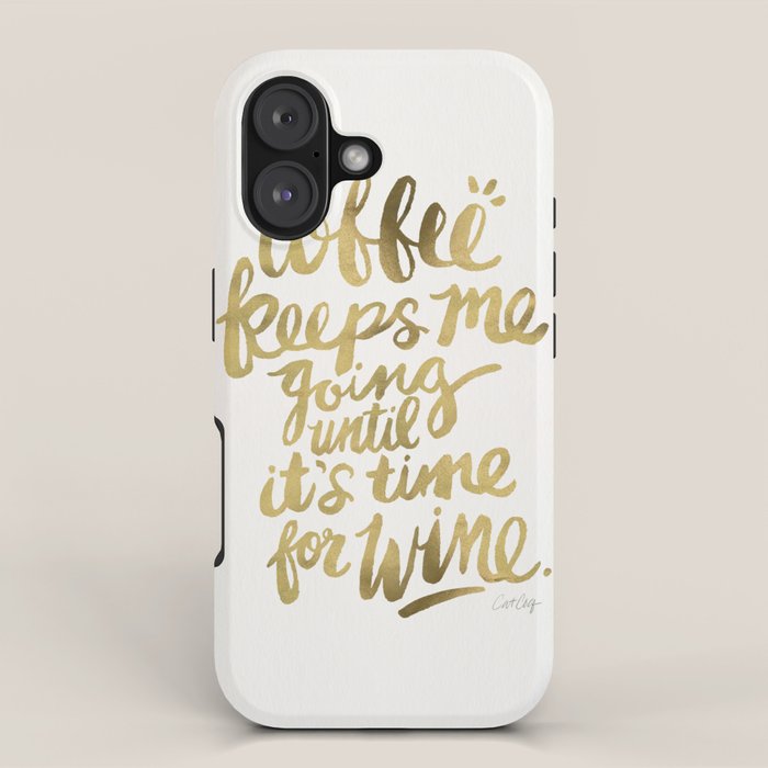 Coffee & Wine - Gold iPhone Case Gallery Image 1