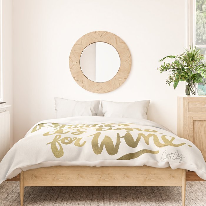 Coffee & Wine - Gold Duvet Cover Gallery Image 3