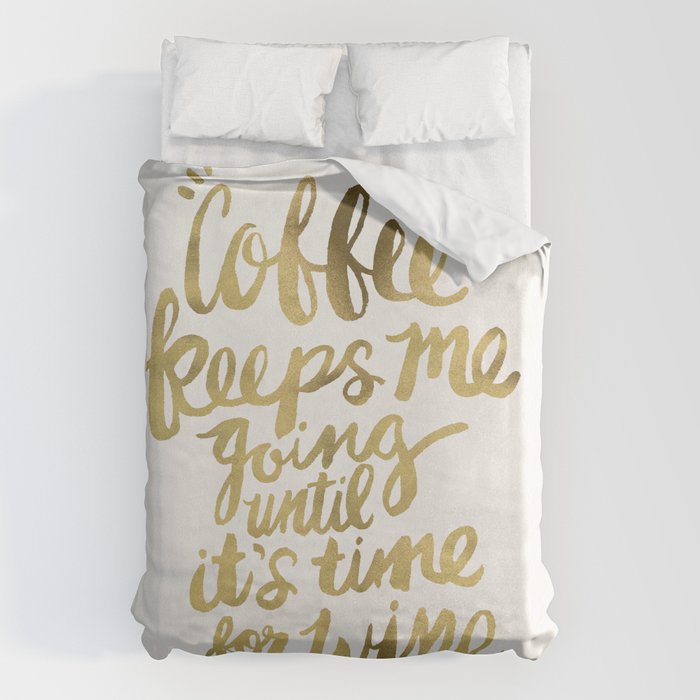 Coffee & Wine - Gold Duvet Cover Gallery Image 6
