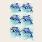 Dolphin Watercolor Sea Creature Animal Wallpaper Gallery Image 2