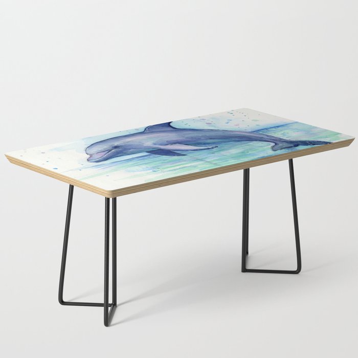Dolphin Watercolor Sea Creature Animal Coffee Table Gallery Image 1