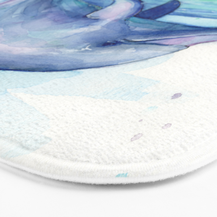 Dolphin Watercolor Sea Creature Animal Bath Mat Gallery Image 3