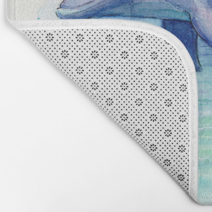 Dolphin Watercolor Sea Creature Animal Bath Mat Gallery Image 2