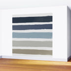 Blue & Taupe Stripes Wall Mural Gallery Image 2
