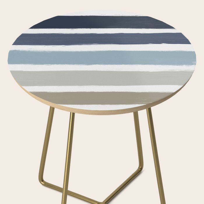 Blue & Taupe Stripes Side Table Gallery Image 2