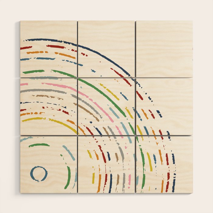 Rainbow Part Disc Wood Wall Art Gallery Image 1