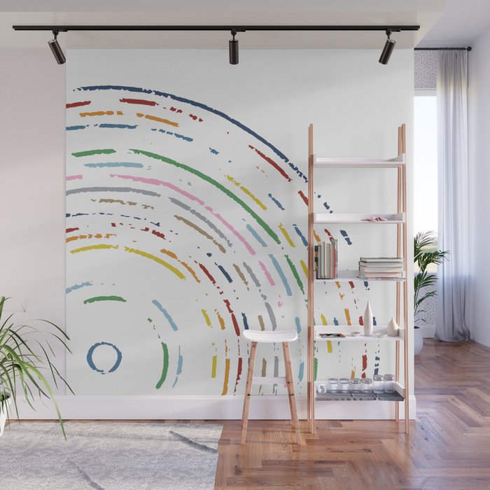 Rainbow Part Disc Wall Mural