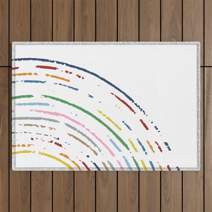 Rainbow Part Disc Outdoor Rug Gallery Image 1