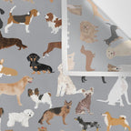 Mixed Dog lots of dogs dog lovers rescue dog art print pattern grey poodle shepherd akita corgi Wall Tapestry Gallery Image 3
