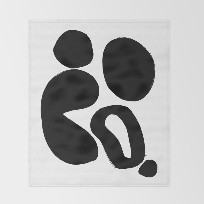 Ink Pond White Background Throw Blanket Gallery Image 2