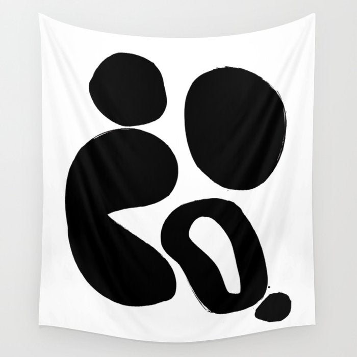 Ink Pond White Background Wall Tapestry Gallery Image 4