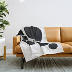 Ink Pond White Background Throw Blanket Gallery Image 1