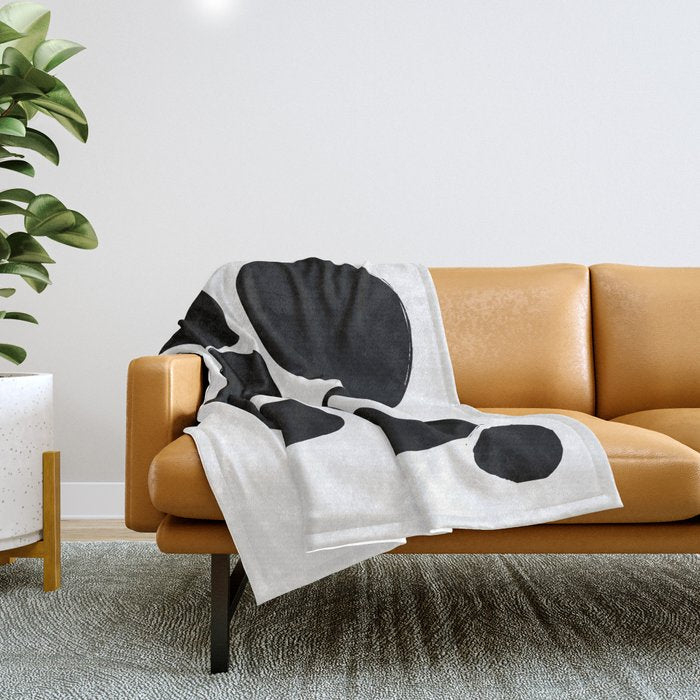 Ink Pond White Background Throw Blanket Gallery Image 1