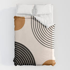Nesting Rainbow Lines Geometric Pattern Race Track Lines Orange Circles Mid Century Modern Cool Magical Mystical Abstract Art Bohemian Boho Style Trendy Duvet Cover Gallery Image 6