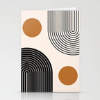 Nesting Rainbow Lines Geometric Pattern Race Track Lines Orange Circles Mid Century Modern Cool Magical Mystical Abstract Art Bohemian Boho Style Trendy Stationery Card Gallery Image 2