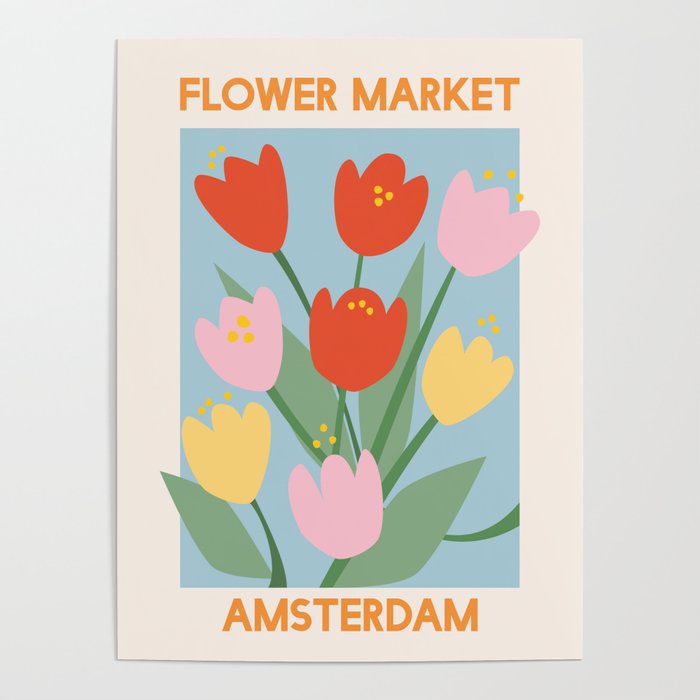 Flower Market Amsterdam Tulips Poster Gallery Image 1