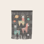 Astronaut Llamas in Space Wall Hanging Gallery Image 1