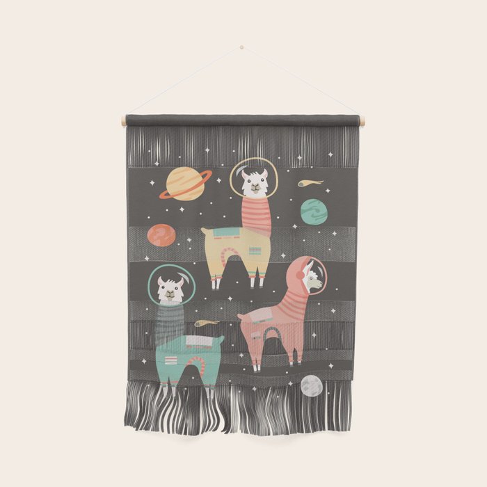 Astronaut Llamas in Space Wall Hanging Gallery Image 1