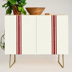Vintage Country French Grainsack Red Stripes Creme Background Credenza Gallery Image 1