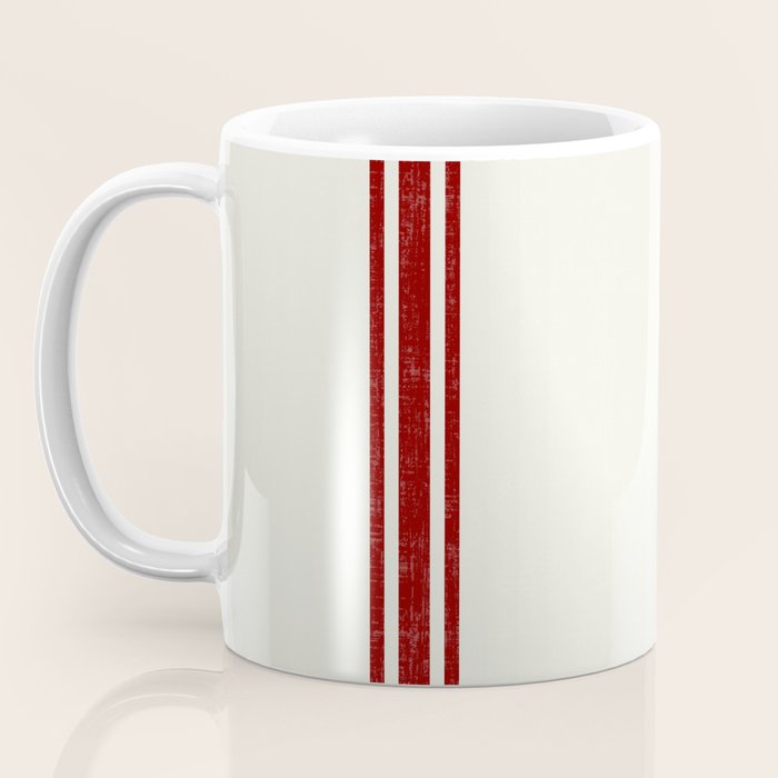 Vintage Country French Grainsack Red Stripes Creme Background Coffee Mug Gallery Image 3