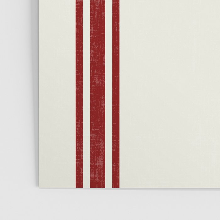Vintage Country French Grainsack Red Stripes Creme Background Poster Gallery Image 3