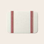 Vintage Country French Grainsack Red Stripes Creme Background Bath Mat Gallery Image 1