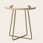 Vintage Country French Grainsack Red Stripes Creme Background Side Table Gallery Image 1
