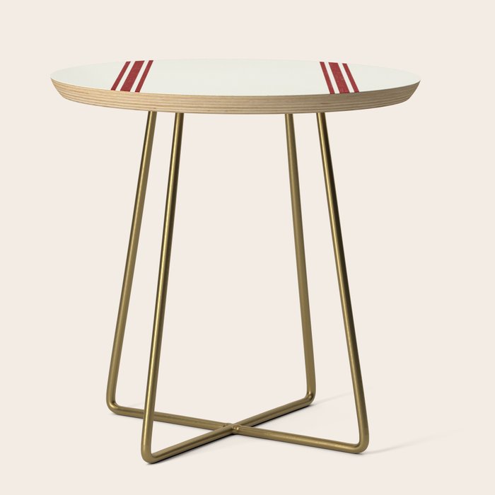 Vintage Country French Grainsack Red Stripes Creme Background Side Table Gallery Image 1