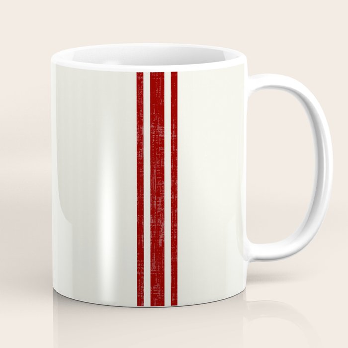 Vintage Country French Grainsack Red Stripes Creme Background Coffee Mug Gallery Image 1