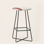 Vintage Country French Grainsack Red Stripes Creme Background Stool Gallery Image 1