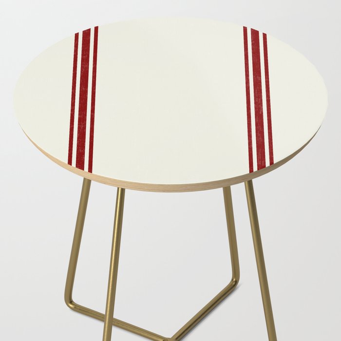 Vintage Country French Grainsack Red Stripes Creme Background Side Table Gallery Image 2