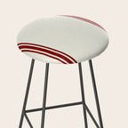 Vintage Country French Grainsack Red Stripes Creme Background Stool Gallery Image 2