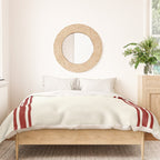 Vintage Country French Grainsack Red Stripes Creme Background Duvet Cover Gallery Image 3