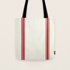 Vintage Country French Grainsack Red Stripes Creme Background Tote Bag Gallery Image 1
