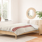Vintage Country French Grainsack Red Stripes Creme Background Duvet Cover Gallery Image 2