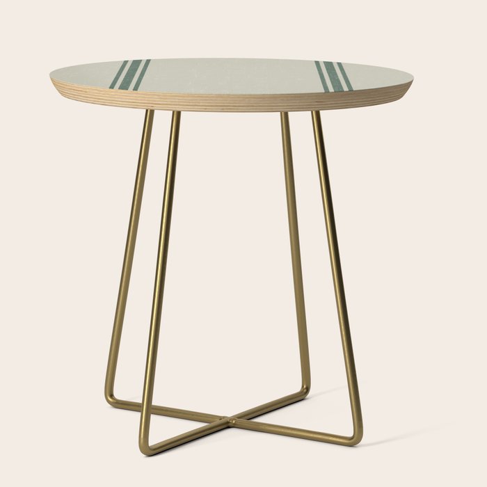 Vintage Country French Grainsack Green Stripes Linen Color Background Side Table Gallery Image 1