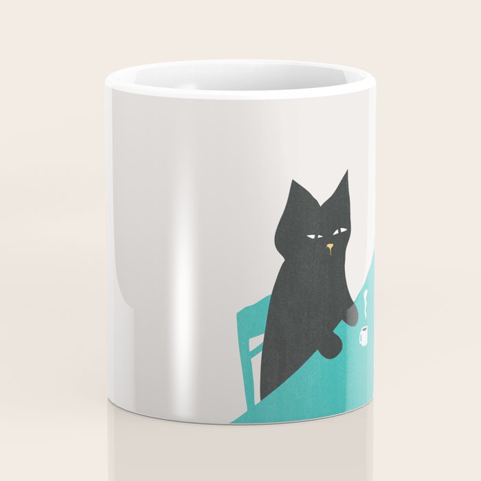 Cat drinking coffee Coffee Mug Gallery Image 4