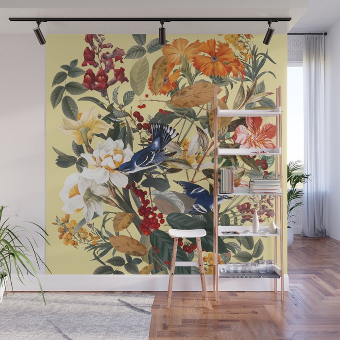 Floral and Birds XXIX Wall Mural Gallery Image 1